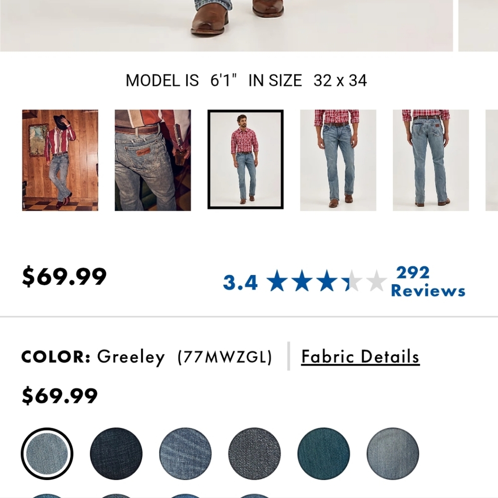 Men's Wrangler Retro Boot cut color: Greely 35/30